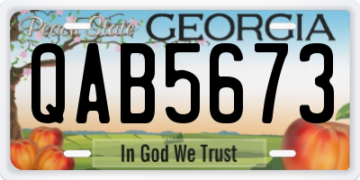 GA license plate QAB5673