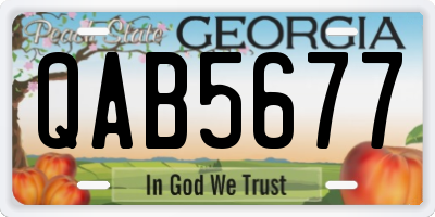 GA license plate QAB5677