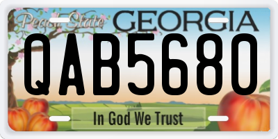 GA license plate QAB5680