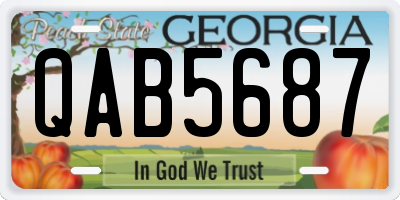 GA license plate QAB5687