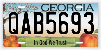 GA license plate QAB5693