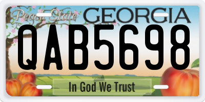 GA license plate QAB5698