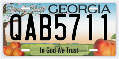 GA license plate QAB5711