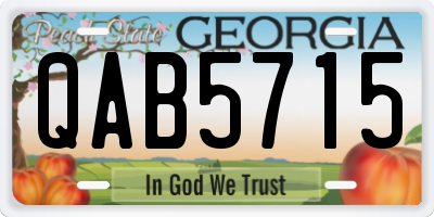GA license plate QAB5715