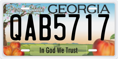GA license plate QAB5717