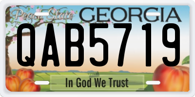 GA license plate QAB5719
