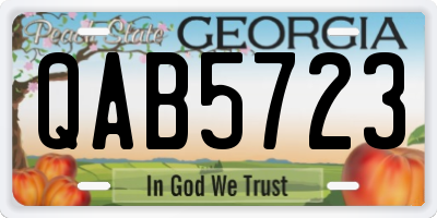 GA license plate QAB5723