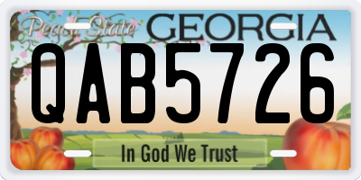GA license plate QAB5726