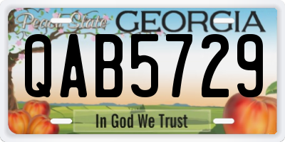 GA license plate QAB5729