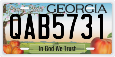 GA license plate QAB5731