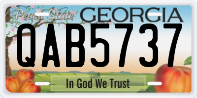 GA license plate QAB5737