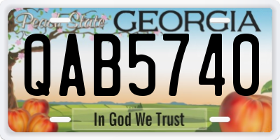 GA license plate QAB5740