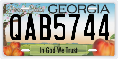GA license plate QAB5744