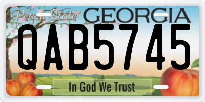 GA license plate QAB5745