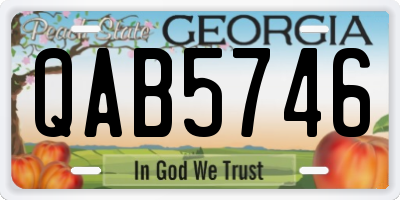 GA license plate QAB5746