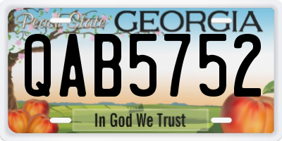 GA license plate QAB5752