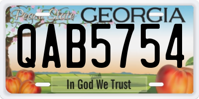 GA license plate QAB5754