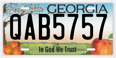 GA license plate QAB5757