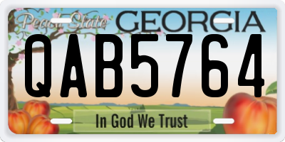 GA license plate QAB5764