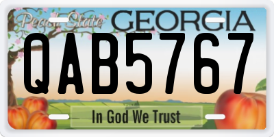 GA license plate QAB5767