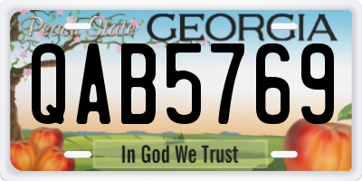 GA license plate QAB5769