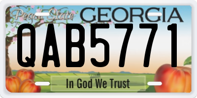 GA license plate QAB5771