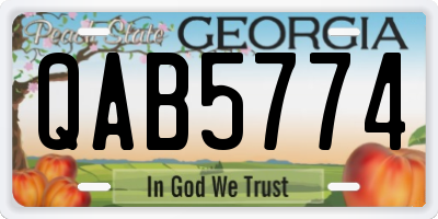 GA license plate QAB5774