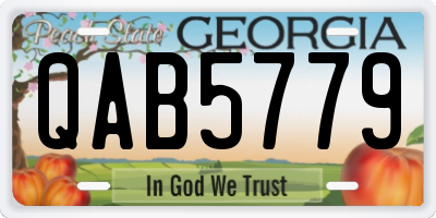 GA license plate QAB5779