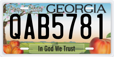 GA license plate QAB5781