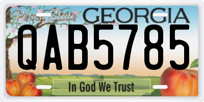 GA license plate QAB5785