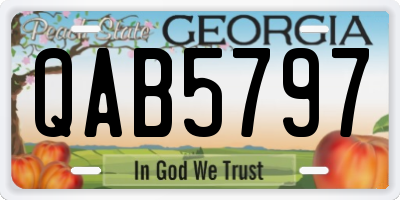 GA license plate QAB5797