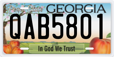 GA license plate QAB5801