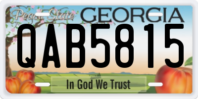 GA license plate QAB5815