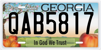 GA license plate QAB5817
