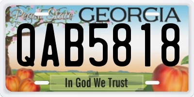 GA license plate QAB5818