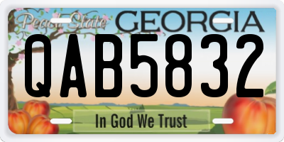 GA license plate QAB5832