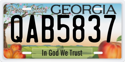 GA license plate QAB5837
