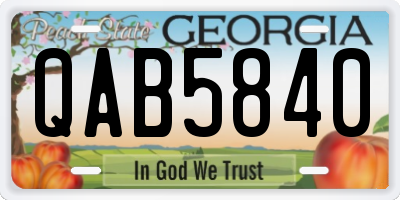 GA license plate QAB5840