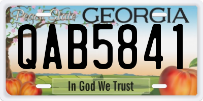 GA license plate QAB5841