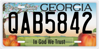 GA license plate QAB5842