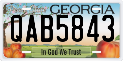 GA license plate QAB5843