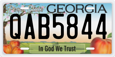GA license plate QAB5844