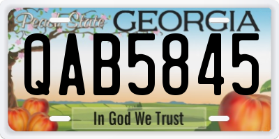 GA license plate QAB5845