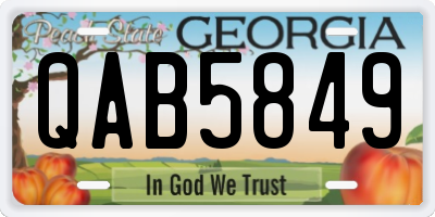 GA license plate QAB5849