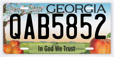 GA license plate QAB5852