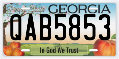 GA license plate QAB5853