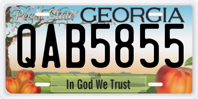 GA license plate QAB5855