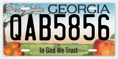 GA license plate QAB5856
