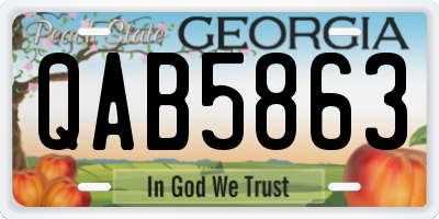 GA license plate QAB5863