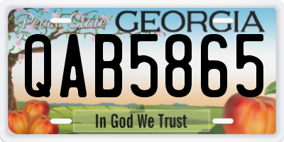 GA license plate QAB5865